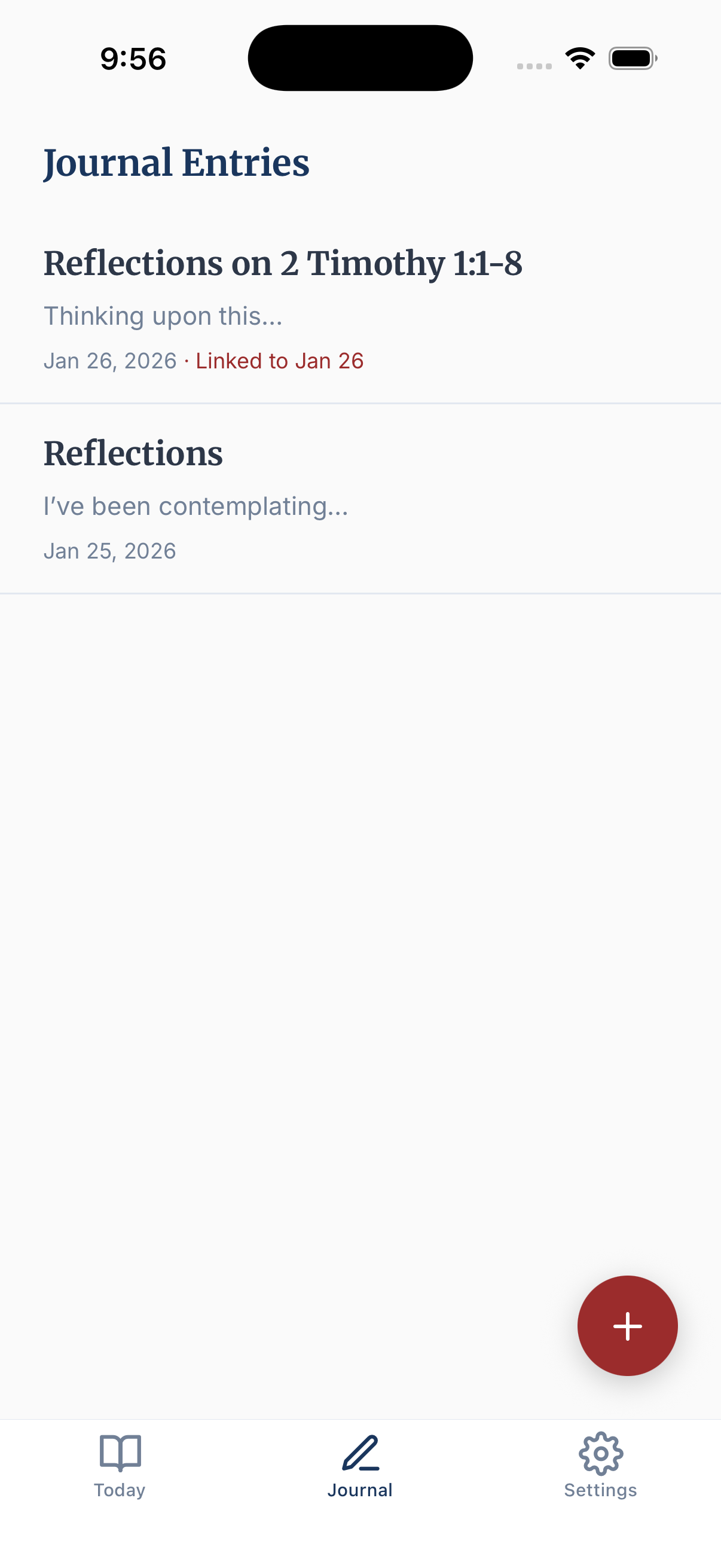 Safe Soul Space Journal Screen